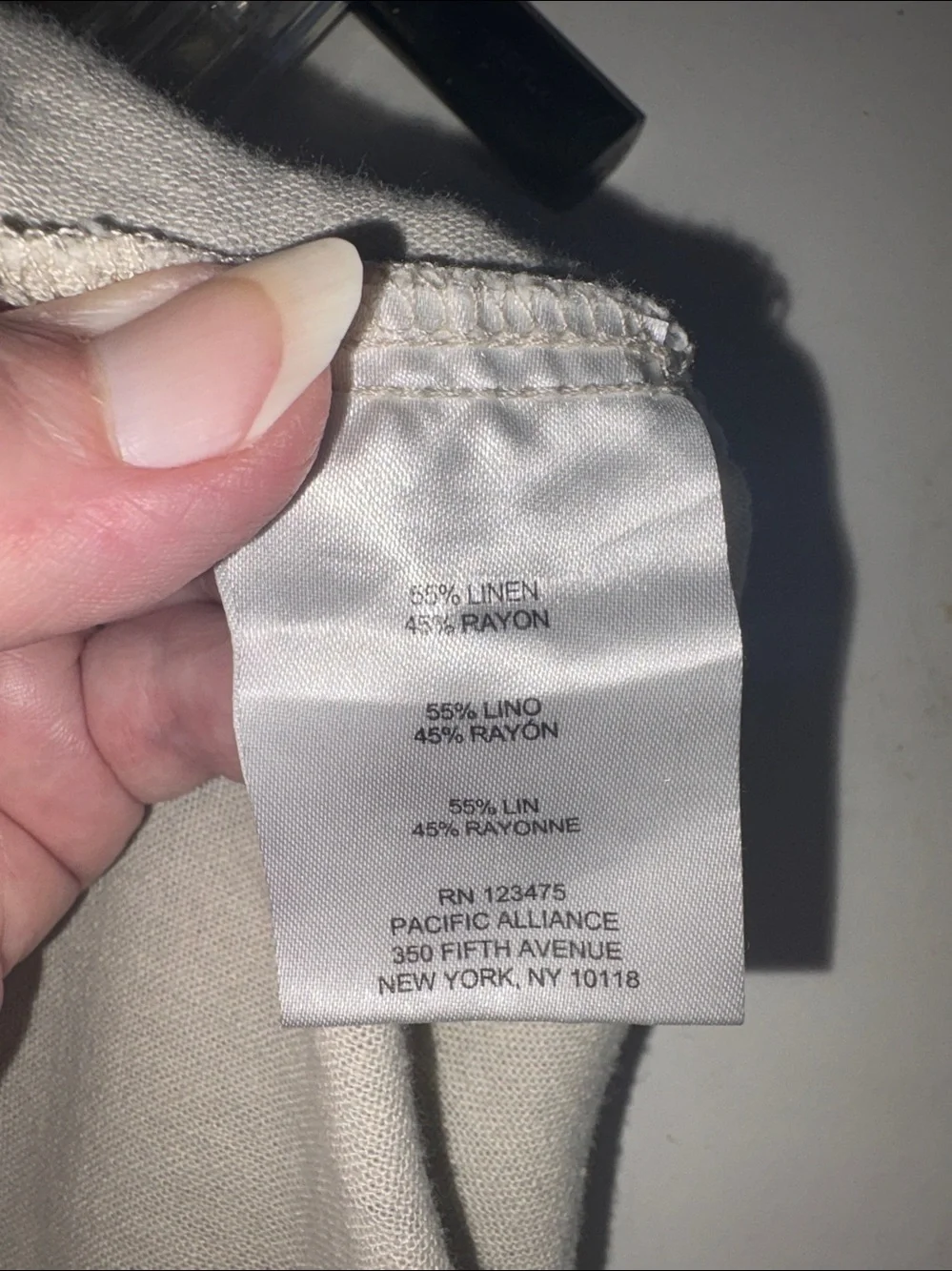 Ellen Tracy linen blend pants Elastic waist/button decor straight leg  size M